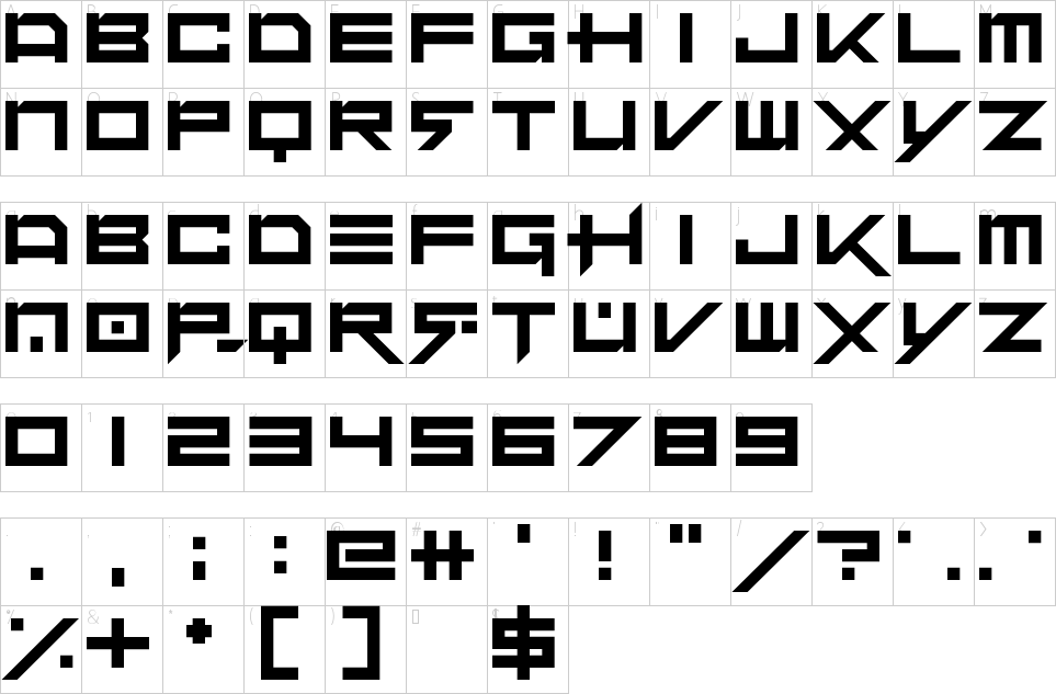 Dubstep Heroes Font Character Map