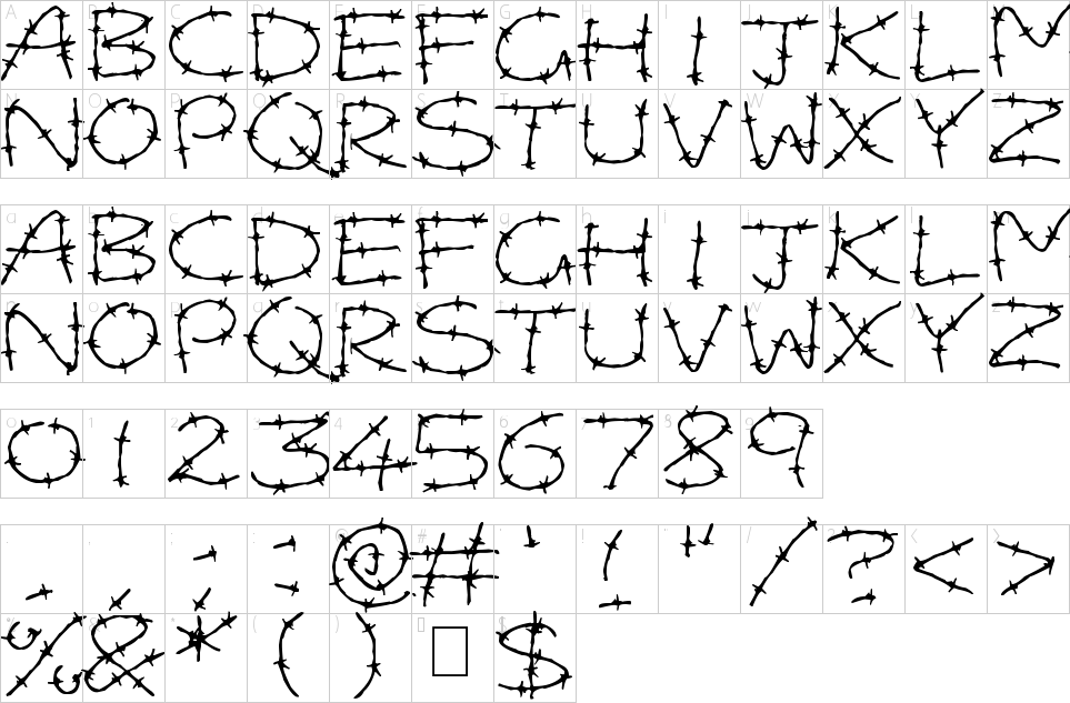 鐵絲網字體字符圖