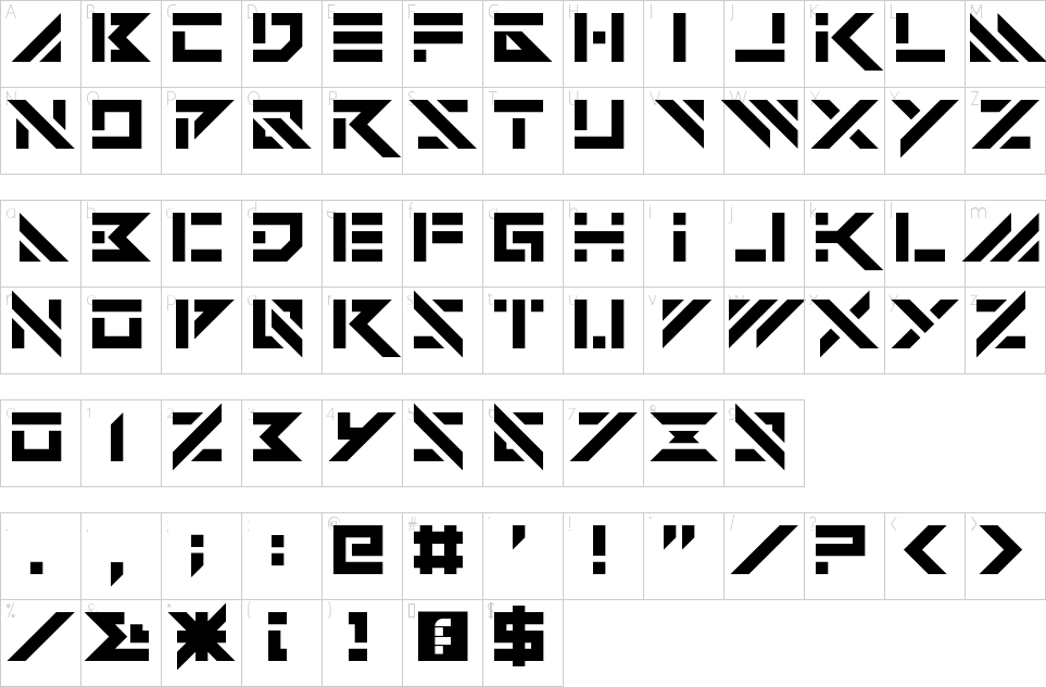 Vermin Vibes Dystopia Font Character Map