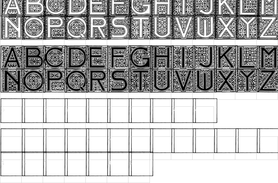 Mosaic Font Character Map