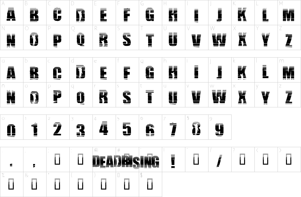 봉기 ​​글꼴문자지도