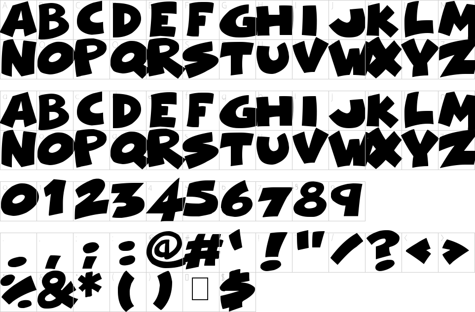 Comic Cartoon Font Harta caracterului