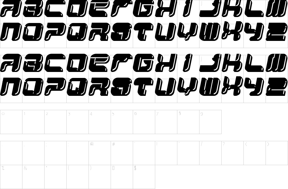 Yum Yumフォントキャラクターマップ