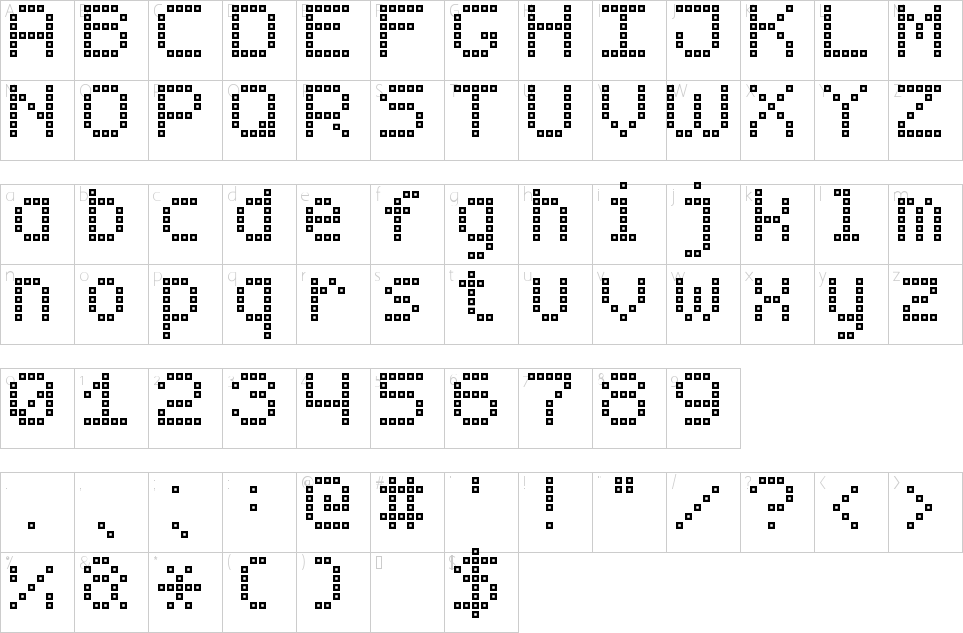 Brick LED 7 Font Harta caracterului