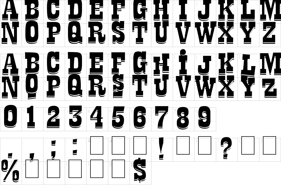 La Tequila Font Карта персонажей