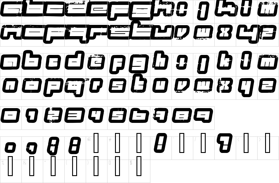 Proyectos de fuente Mapa de personajes