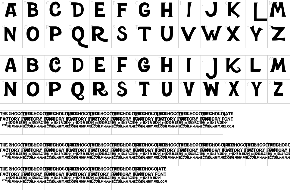 巧克力工廠字體字符圖