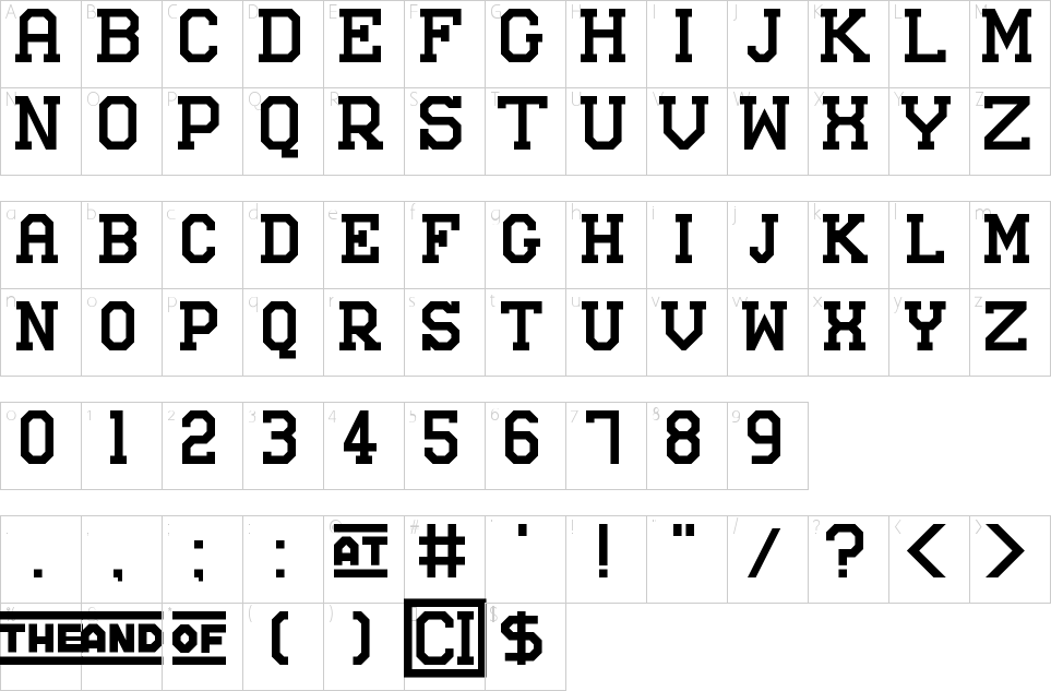 Stuttgart Messe Font Mappa dei caratteri